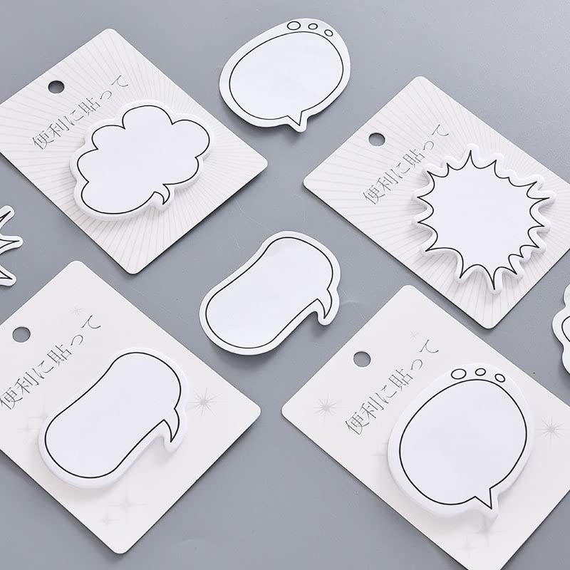 BOGZON Fun White Thought Bubble Sticky Notes Thought Cloud Sticker Notes Self-Stick Memo Pads Set for Kids Office - Image 4